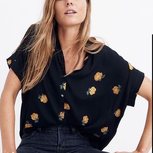 Madewell Draper central shirt floating florets sz s